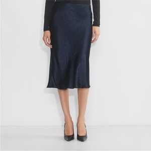 Babaton Navy Satin Slip Skirt | Aritzia | Size 4